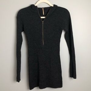 Free People Hooded Half Zip Sweater Size XS